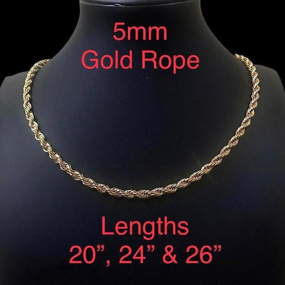 Gold Rope Chain Necklace